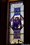 Het middelste glas in lood raam boven de deur: Laurens Janszoon Coster?
<br/>
Gert-Jan Lobbes, 2018